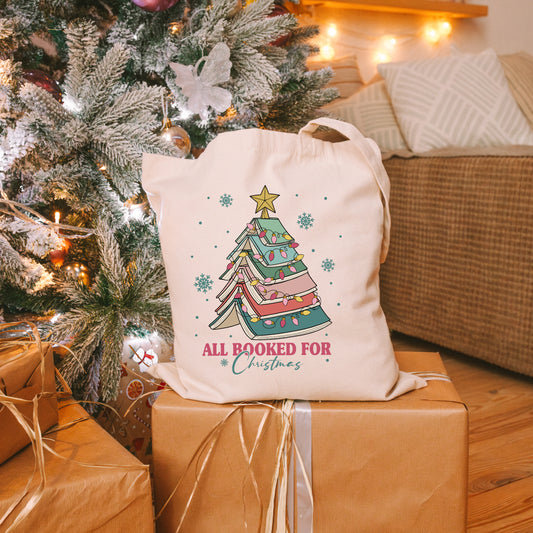 BOOKED FOR CHRISTMAS TOTE BAG