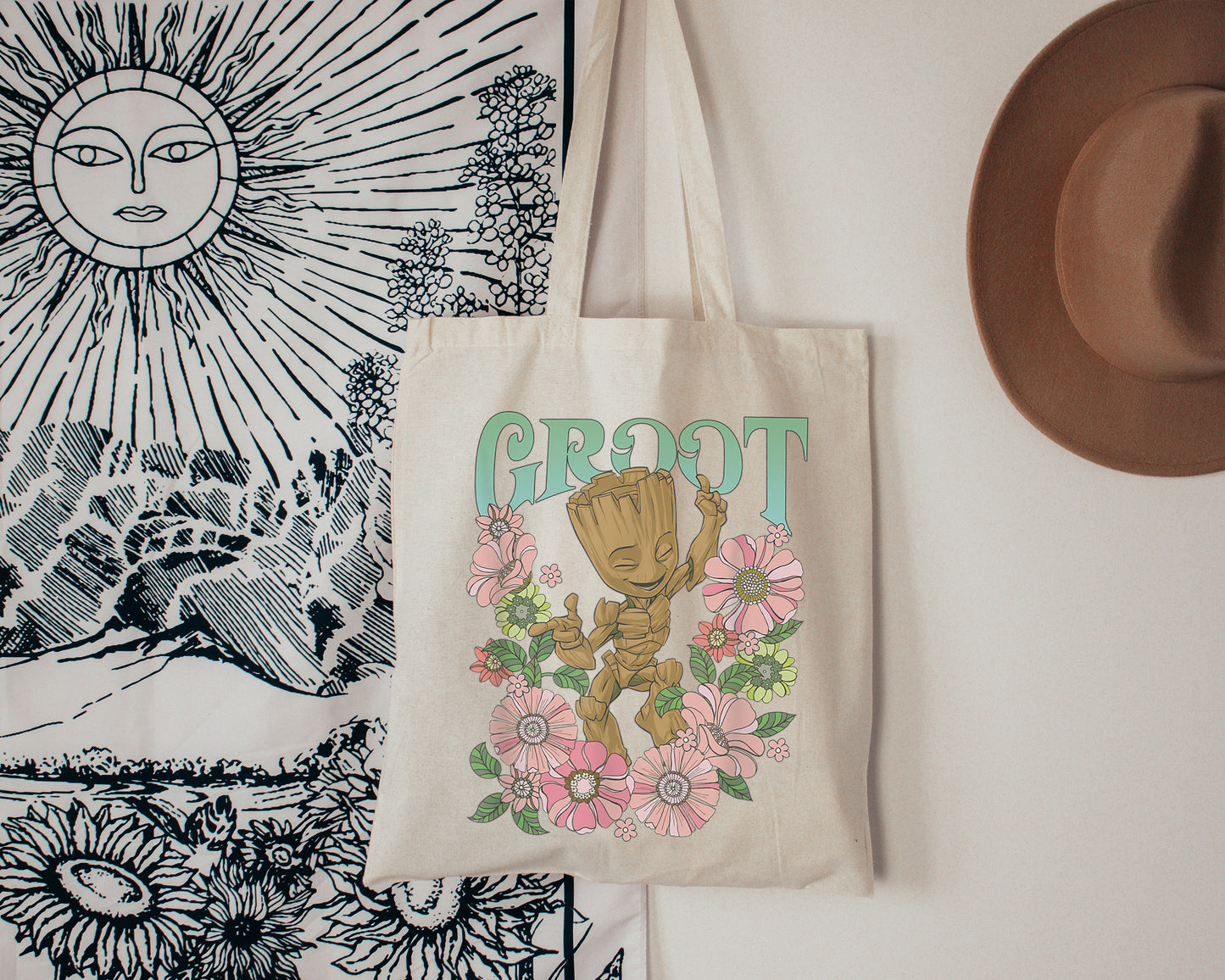 GROOT FLOWER TOTE BAG