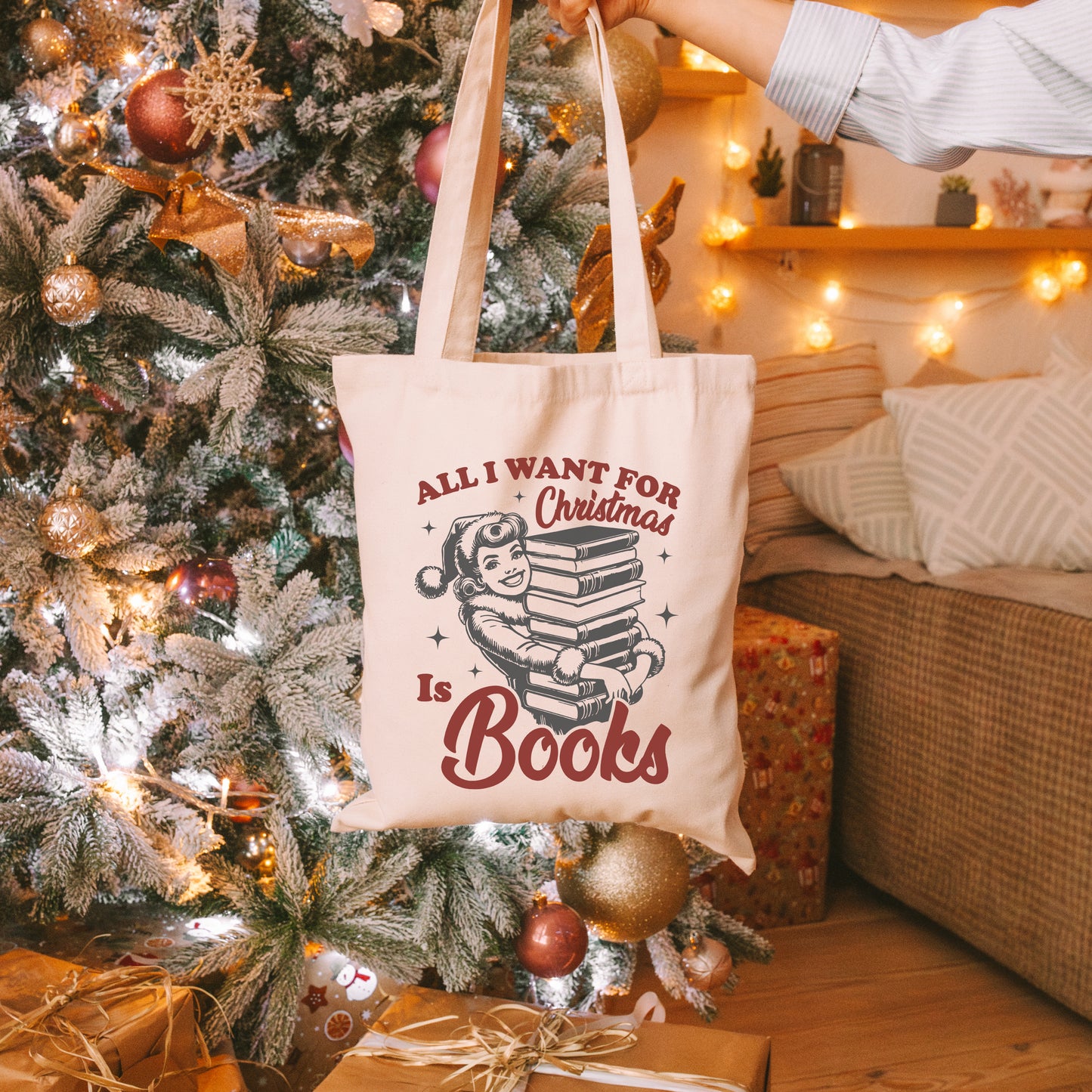 ALL I WANT FOR XMAS IS BOOKS TOTE BAG