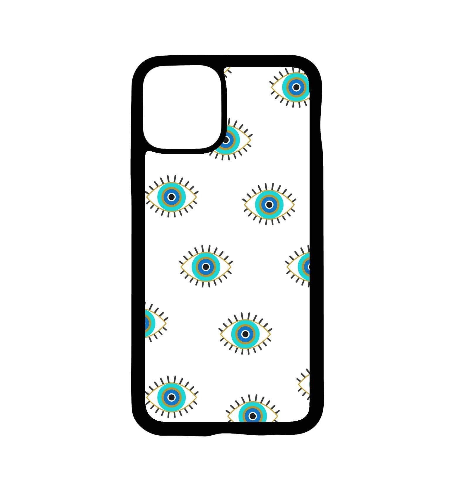 Evil Eye Print Phone Case. Available in different colours. iPhone 12, iPhone 11, iPhone XR, iPhone 7/8 Plus and Samsung models. Toronto, ON. Worldwide Shipping.