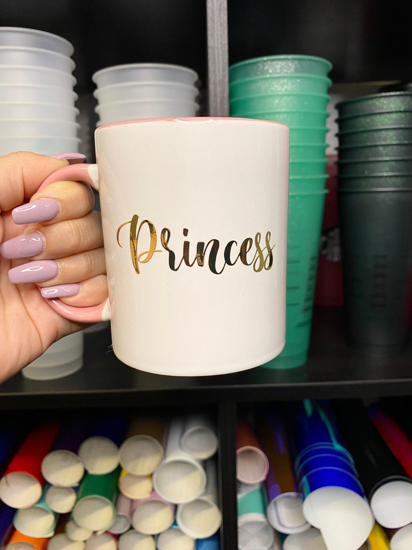 Princess Mug. Personalize with name. Customize with your favourite colours and fonts. Toronto, Ontario. Worldwide Shipping. The perfect gift.